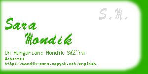 sara mondik business card